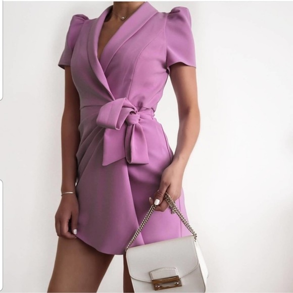 Zara Jumpsuit Blazer Lilac Xl Nwt 